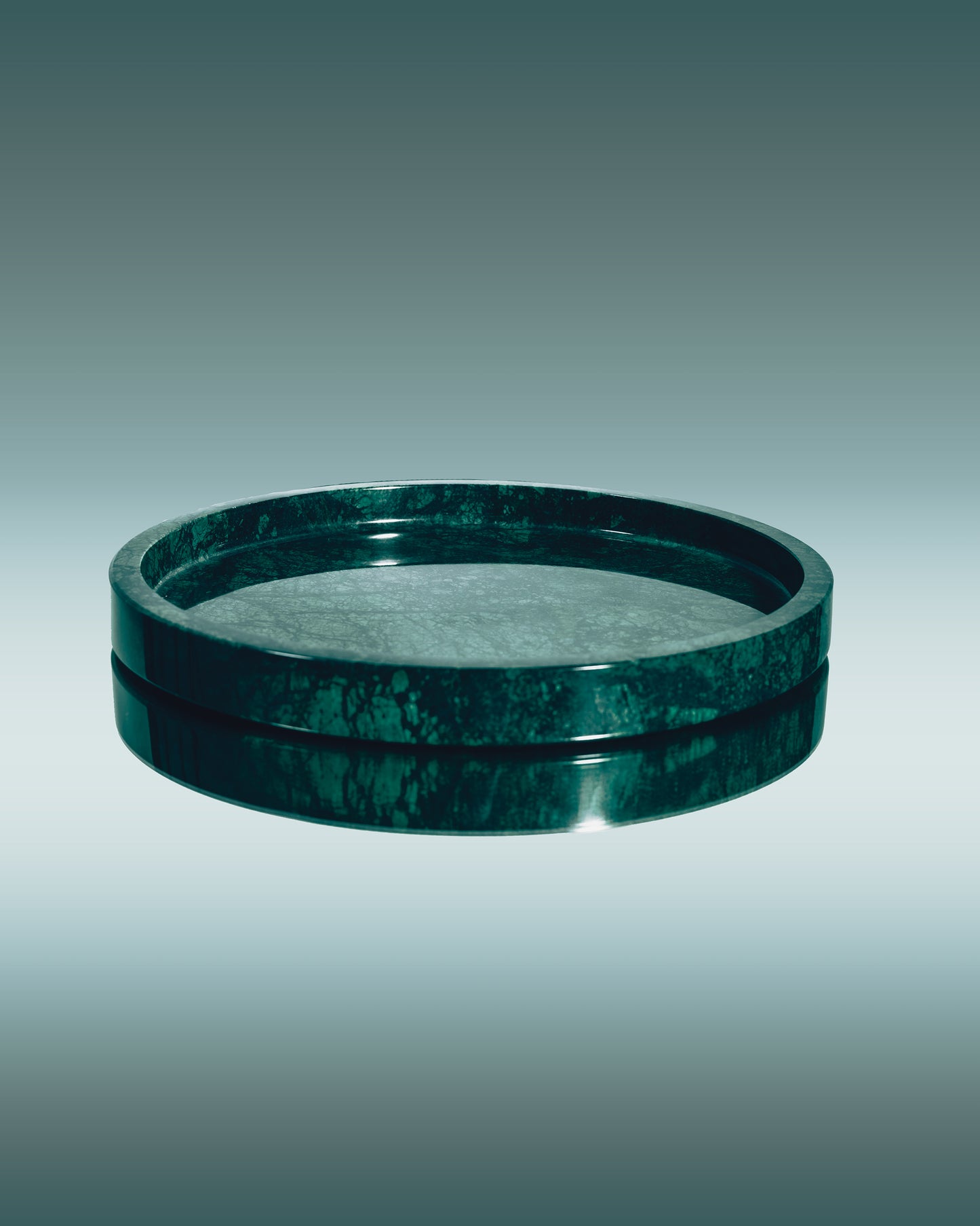 MARBLE JADE GREEN CIRCLE TRAY M