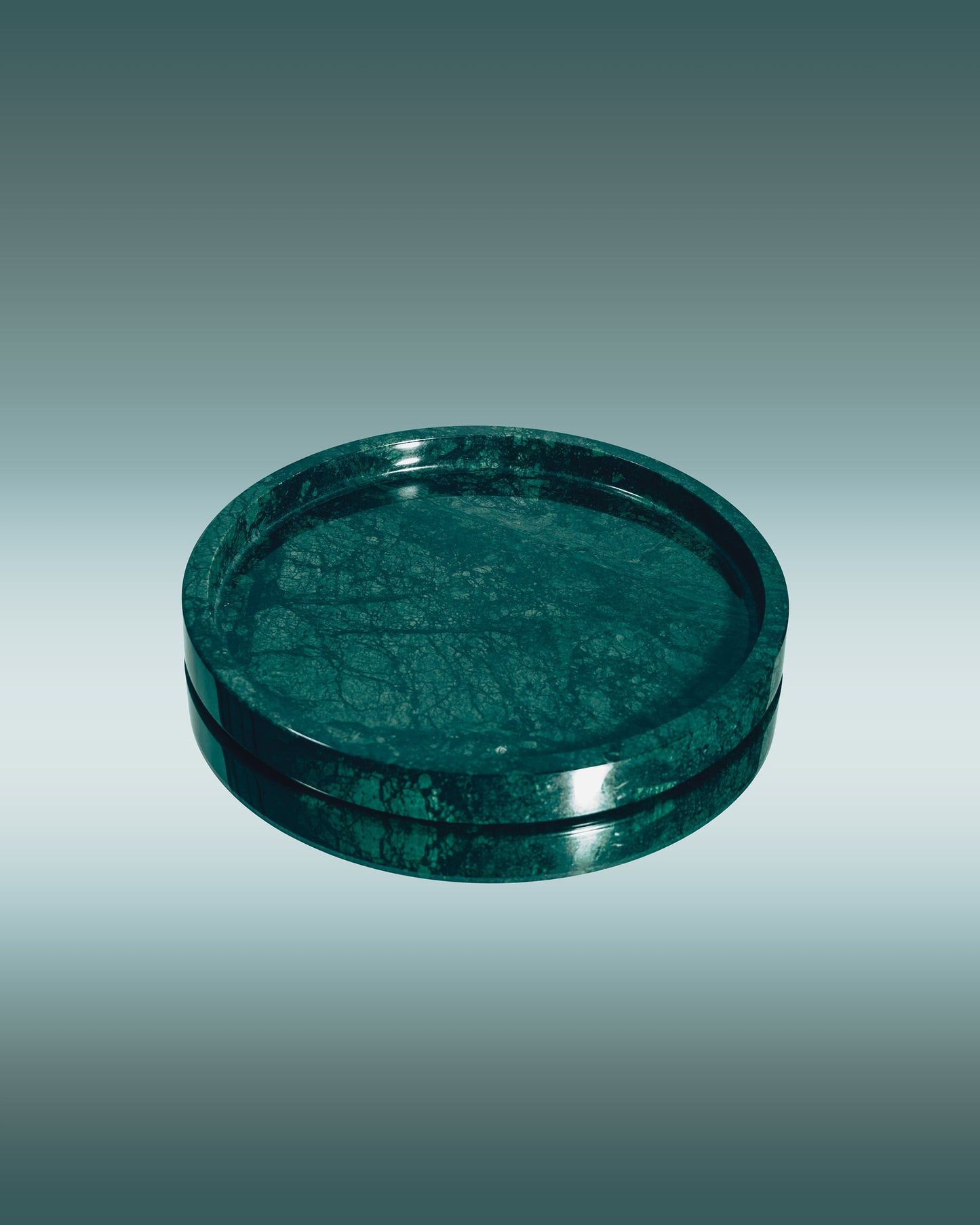 MARBLE JADE GREEN CIRCLE TRAY M