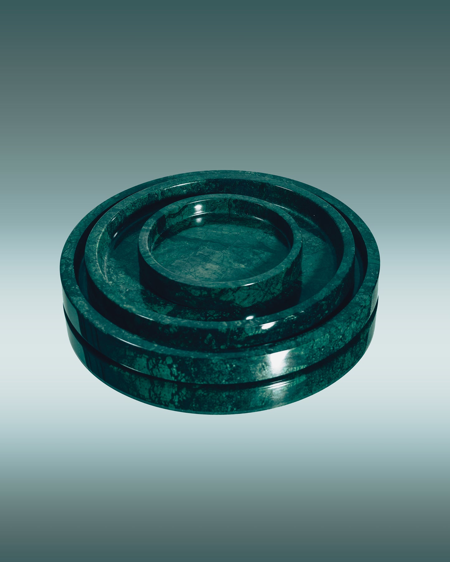 MARBLE JADE GREEN CIRCLE TRAY M