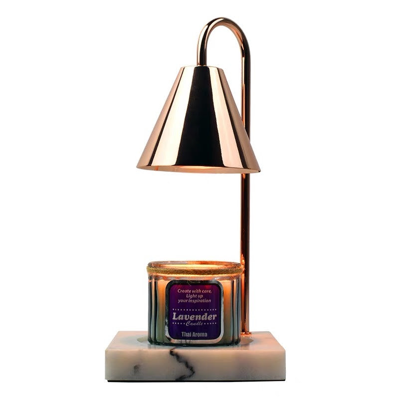 Candle Warmer Lamp Marble Rose Gold